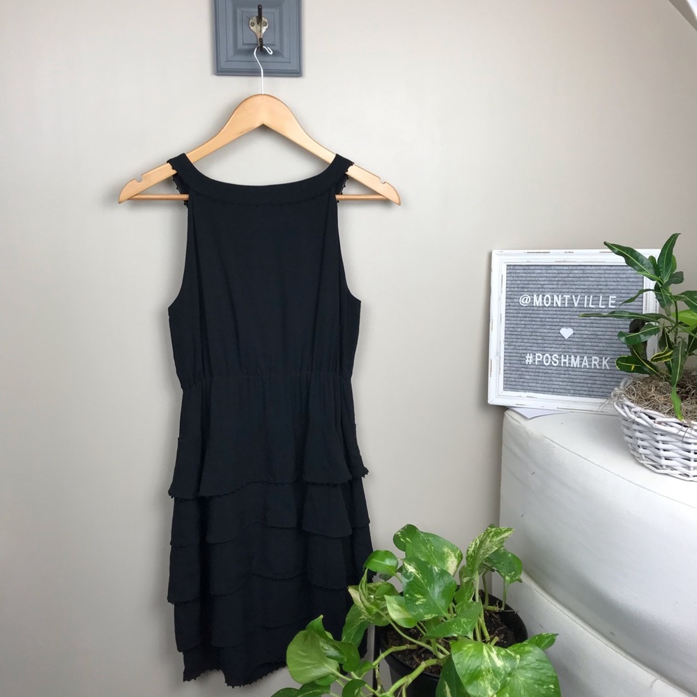 Maeve Anthropologie Black Rayon Ruffle Dress - Picture 6 of 8